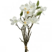 Rami di magnolia artificiale ramo decorativo bianco H40cm 4 pezzi in mazzetto