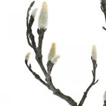 Ramo di magnolia primaverile Bud Ramo artificiale Marrone Bianco L100cm