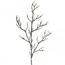 Ramo di magnolia primaverile Bud Ramo artificiale Marrone Bianco L100cm