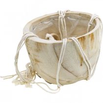 Prodotto Cesto sospeso in macramè portavaso stile boho in legno Ø22cm