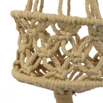 Prodotto Decorazione macramè da appendere boho beige marrone Ø12cm H79cm