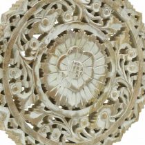 Mandala da posizionare, decorazione floreale in legno, decorazione da tavola, decorazione estiva shabby chic natura H39.5cm Ø30cm