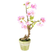 Prodotto Mandorlo artificiale in vaso con fiori rosa H28cm