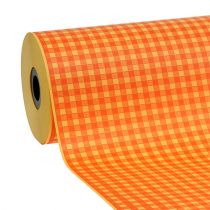 Prodotto Polsino di carta 37,5 cm a quadri arancione chiaro 100 m