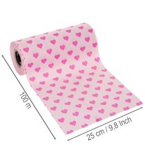 Prodotto Carta per polsini con motivo a cuore, rosa, 25 cm, 100 m