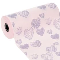 Prodotto Carta da regalo floreale con motivi a cuore per creazioni floreali decorative, 25 cm x 25 m