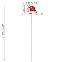 Prodotto Paletti da giardino a forma di coccinella, decorazione per la primavera e l'estate, decorazione floreale, 31 cm, 4 pezzi