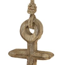 Prodotto Decorazione marittima Ancora in legno Ancora in legno naturale da appendere 19cm