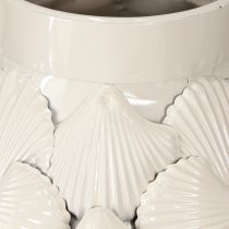Prodotto Decorazione marittima Vaso in metallo Conchiglie Grigio Bianco Ø24cm H31.5cm