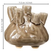 Prodotto Vaso in ceramica marittima effetto corallo marrone Ø11,5cm H10cm