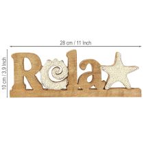 Prodotto Decorazione da tavolo marittima “Relax” supporto in legno di mango 28×10cm