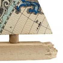 Decorazione marittima barca a vela in legno gancio decorativo per navi piccolo H12cm 3 pezzi