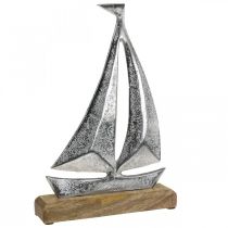 Decorazione marittima, barca a vela decorativa in metallo, nave decorativa H26cm