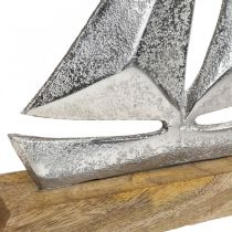 Decorazione marittima, barca a vela decorativa in metallo, nave decorativa H16,5 cm