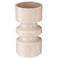 Prodotto Vaso per fiori in metallo Smalto marrone cappuccino Ø9cm H17.5cm