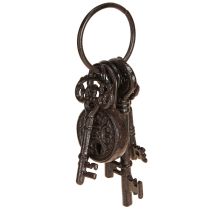 Prodotto Mazzo di chiavi decorative in metallo con lucchetto marrone H22cm