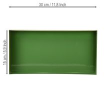 Prodotto Vassoio decorativo in metallo rettangolare verde 30×15cm