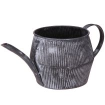 Prodotto Decorazione brocca in metallo con scanalature vintage in nero H12,5cm