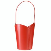Prodotto Vaso in metallo a forma di cuore con manico, rosso, Ø12cm H15/9cm