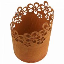 Lanterna decorativa in metallo ruggine vaso in metallo Ø16cm H23cm