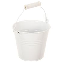 Prodotto Secchi in metallo, bianchi, Ø12cm, H10cm, 8 pezzi