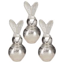 Prodotto Coniglietto decorativo argento – Moderna figura pasquale in metallo per una decorazione primaverile elegante 11 cm 3 pezzi
