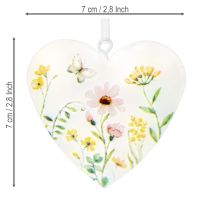 Prodotto Ciondoli a forma di cuore con motivi floreali come decorazione da parete, 7 cm, 6 pezzi