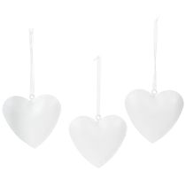 Prodotto Ciondoli a forma di cuore con motivi floreali come decorazione da parete, 7 cm, 6 pezzi
