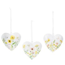 Prodotto Ciondoli a forma di cuore con motivi floreali come decorazione da parete, 7 cm, 6 pezzi