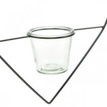 Prodotto Lanterna portacandele in metallo cuore 28 cm per appendere vetro 9 cm