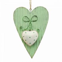 Cuore in metallo, cuore decorativo da appendere, decorazione cuore H14,5 cm 2 pezzi
