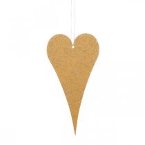 Prodotto Decorazione da appendere cuori in metallo per finestre, cuori decorativi da appendere beige/giallo/arancione H15cm 6 pz