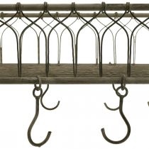 Cestino quadrato in metallo con gancio appeso decoro metallo 50x30,5x12,5cm