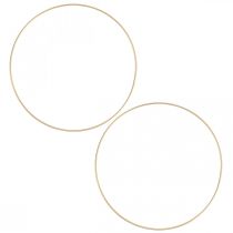 Prodotto Anello decorativo in metallo Anello decorativo Scandi anello dorato Ø25cm 4 pezzi