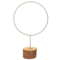 Prodotto Anello decorativo in metallo su supporto in legno per decorazione da tavola, 43 cm