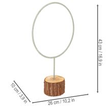 Prodotto Anello decorativo in metallo su supporto in legno per decorazione da tavola, 43 cm