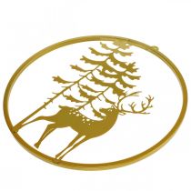 Prodotto Anello decorativo oro da appendere cervo decorazione in metallo Natale Ø38cm