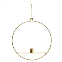 Prodotto Portacandele per appendere anello decorativo in metallo dorato Ø25cm 3 pezzi