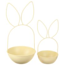 Prodotto Cestino pasquale con orecchie da coniglio, decorazione da tavola per Pasqua e risveglio primaverile, 34 cm, 1 set
