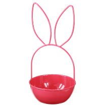 Prodotto Fioriera pasquale, decorazione, coniglio, cestino in metallo per uso interno/esterno, 33 cm