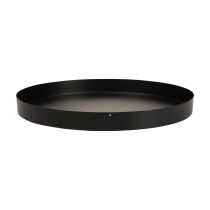 Vassoio portacandele rotondo in metallo nero Ø20cm H2,5cm