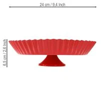 Prodotto Piatto decorativo retrò su piede Metallo rosso Ø24cm 2 pz