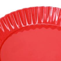 Prodotto Piatto retrò decorativo su piede Metallo Rosso Ø14cm 2 pz