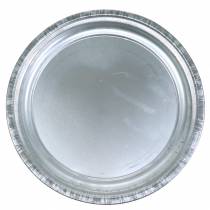 Prodotto Piatto decorativo in metallo argento lucido Ø36cm H3cm