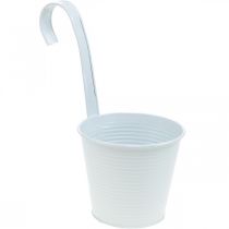 Fioriera, vaso di fiori da appendere, decorazione floreale, vaso sospeso bianco Ø13,5 cm