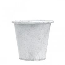 Prodotto Portavasi con ornamenti, fioriera, vaso in metallo bianco Ø15,5 cm H14,5 cm