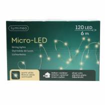 Prodotto Micro catena luminosa LED esterno/interno 120 bianco caldo