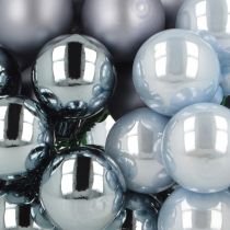 Prodotto Mini palline di Natale in vetro a specchio bacche toni blu 25mm 140 pezzi