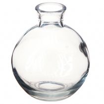 Prodotto Mini vasi in vetro a forma di bulbo, colorati di blu, Ø7,5 cm, altezza 9 cm, 6 pezzi