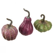 Mini Decorazione Zucca Bacca Verde Decorazione Autunnale Assortiti 7,5/9/11 cm 3 pz